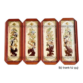 Bộ tranh tứ quý 40 x100 cm nặng 16.2 kg chất liệu bằng đồng 💯