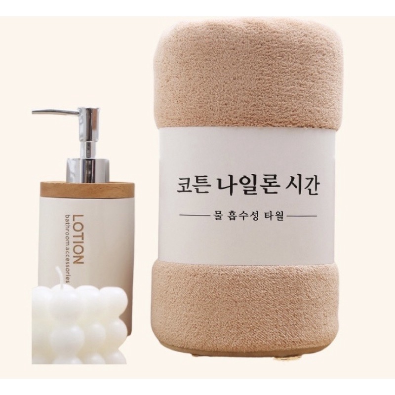 Khăn lông tắm cao cấp xuất Hàn mềm mại, thấm hút size 70x140cm
