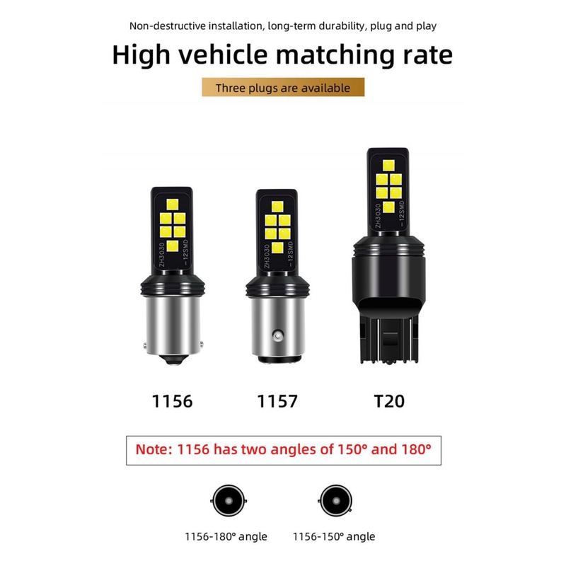1 Bóng Đèn Led Tín Hiệu T20 1156 1157 3030 12 Smd 1156 BA15S