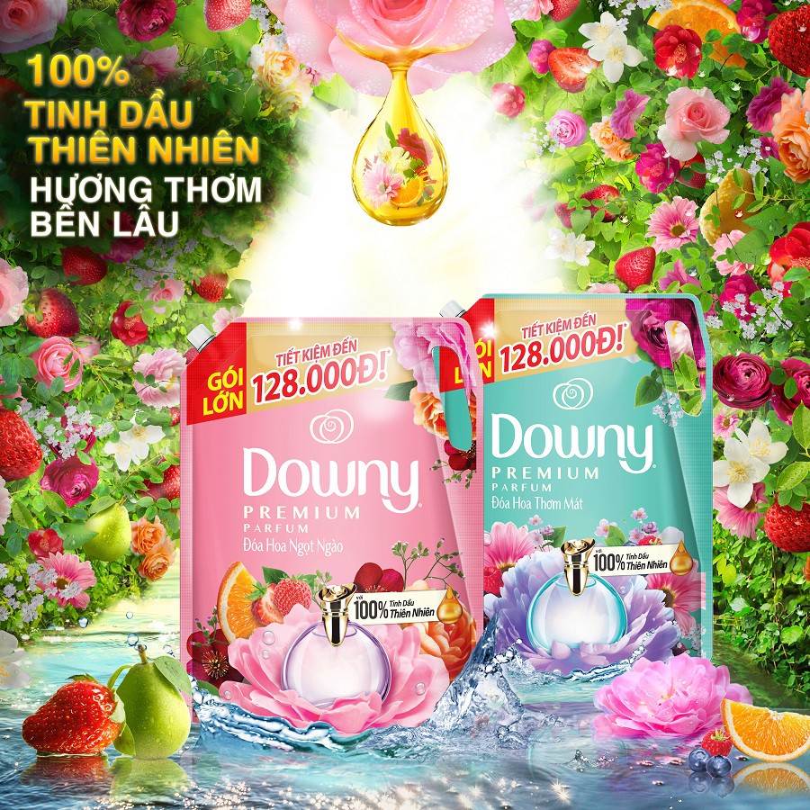 Nước Xả Vải Downy Hương Nước Hoa Cao Cấp Nhiều Mùi Hương Túi 3L