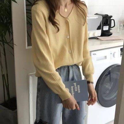 Áo Khoác Cardigan Dệt Kim Tay Dài Dáng Rộng Phong Cách Hàn Quốc Thời Trang Mùa Thu Hàng Mới Dành Cho Bạn Nữ