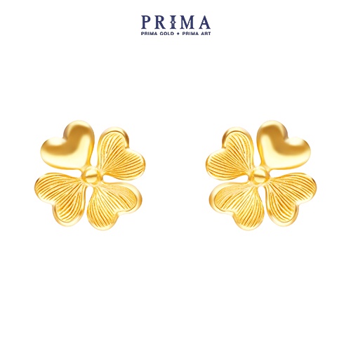 PRIMA Bông Tai Vàng 24K - BST Lucky Flower - Cỏ Bốn Lá nhỏ - 111E3984