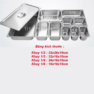 Khay đựng topping inox 1/3