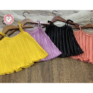 Áo 2 dây xếp ly cho bé gái