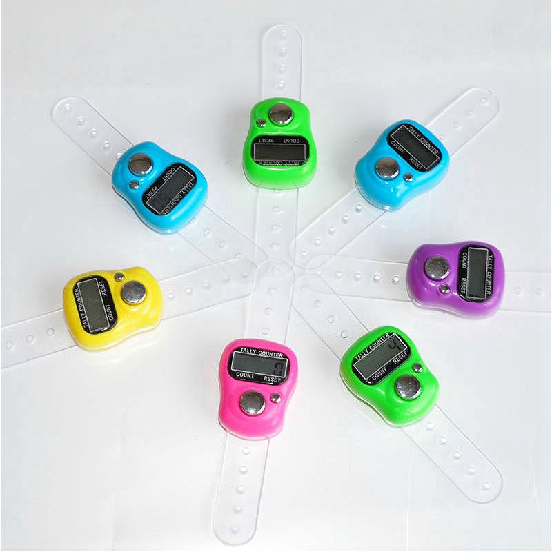 Máy đếm cầm tay mini màn hình LCD màu ngẫu nhiên tiện dụng