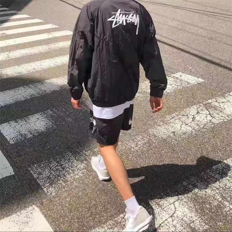 STUSSY Áo Khoác Bomber Khóa Kéo Thời Trang Unisex