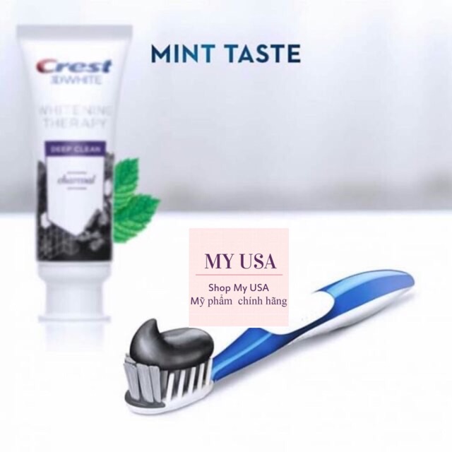 Kem đánh răng crest than ❤️ Kem đánh răng than hoạt tính của Mỹ Crest 3D White Charcoal Toothpaste 116g