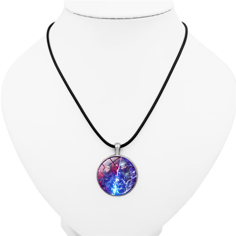 Vòng cổ Da Mặt Đá Quý Hình Naruto Hatake Kakashi Thời Gian gem Cao Cấp Sáng Tạo Quà Tặng Trang Sức