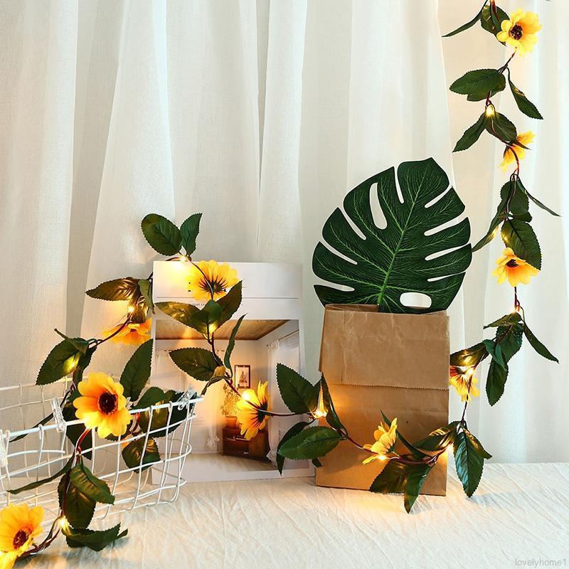 LED Simulation Sunflower Light String Warm White Home Decor Battery Powered