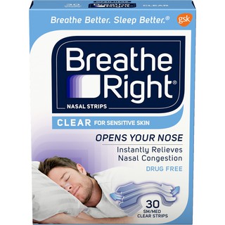 Miếng dán giảm ngủ ngáy, giảm nghẹt mũi Breathe Right, 30 miếng