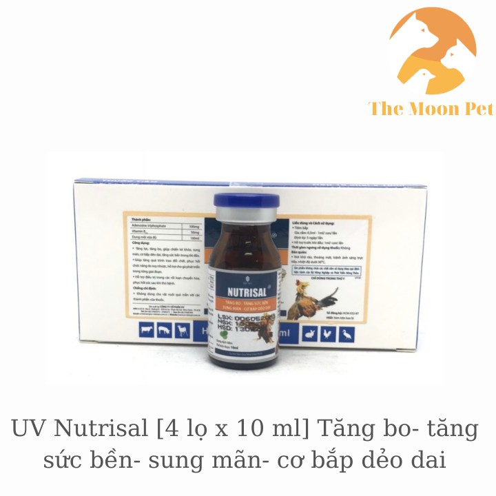 UV Nutrisal [ 4 lọ x 10ml] Gà đá tăng bo- Tăng sức bền, sung mãn- Cơ bắp dẻo dai