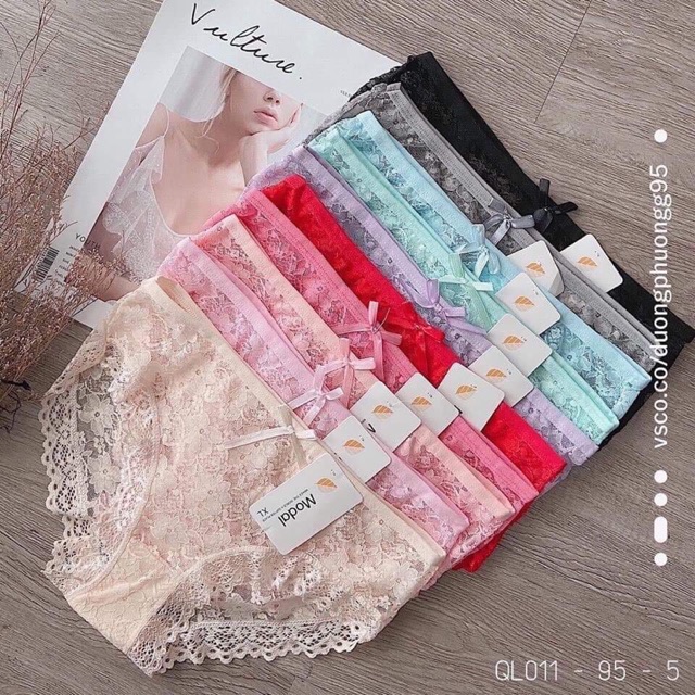 Bộ 10 Quần lót nữ ren đính nơ cao cấp đẹp quyến rũ mã 3808