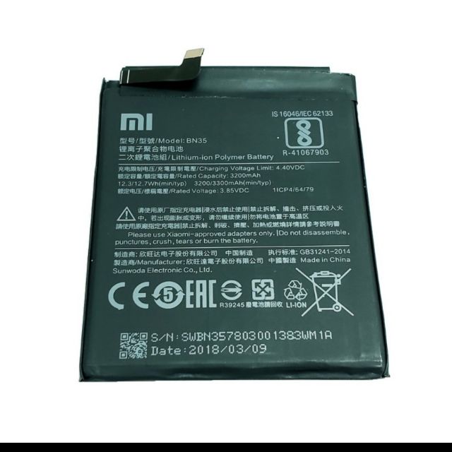 Pin xịn cho Xiaomi Remi 5/ BN35 Bảo hành 6 tháng