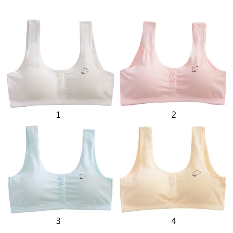 Áo Ngực Dây Bản Rộng In Hình Thú Hoạt Hình Màu Kẹo Có Đệm Tháo Rời Được Dành Cho Bạn Nữ Trẻ Tuổi Dậy