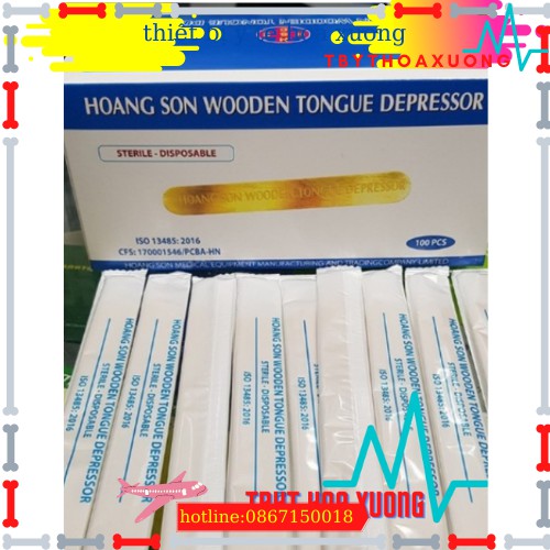 đè lưỡi gỗ hoàng sơn tiệt trùng từng cái một [họp 100 cái]-thietbijytehoaxuong