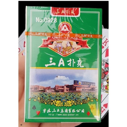 Bộ bài tây xanh lá No0982-3  52 lá