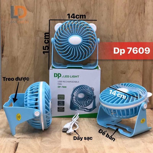 Quạt sạc tích điện DP DP-7609 - DP-7609