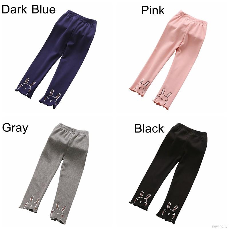 Quần legging bằng cotton thêu họa tiết hoạt hình dành cho bé gái