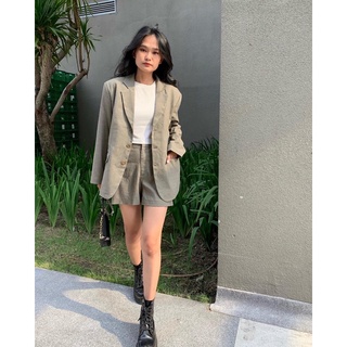 SET BLAZER CARO + QUẦN ĐÙI
