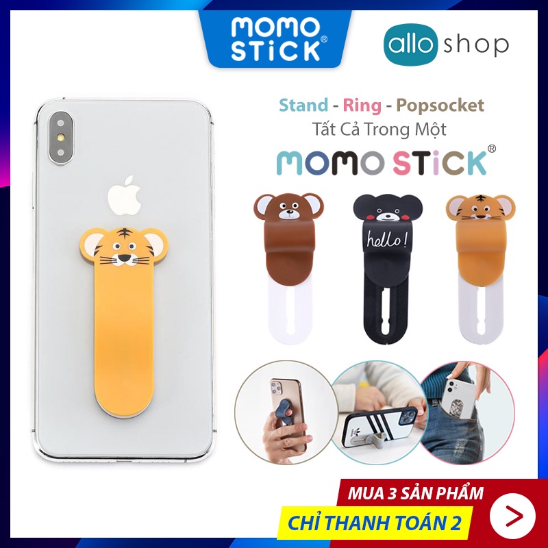 Giá Đỡ Điện Thoại MOMOSTICK Character Series, Ring iPhone Momo Stick Đa Năng Popsocket &amp; Stand - Chính Hãng Hàn Quốc