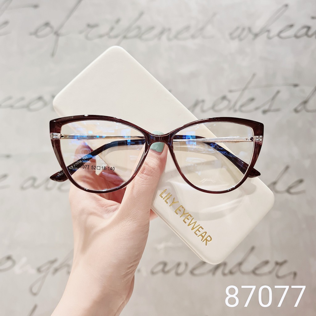 Gọng kính cận nam nữ LILYEYEWEAR mắt mèo nhựa cao cấp nịnh mặt sang chảnh 87077 | BigBuy360 - bigbuy360.vn