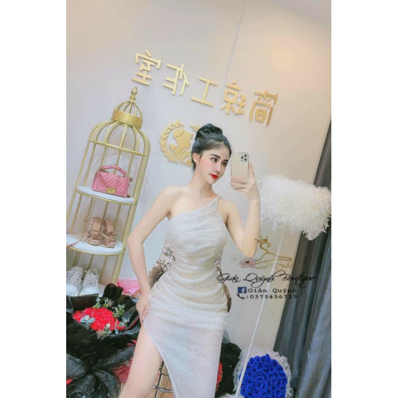 Đầm maxi chéo lệch vai sexy