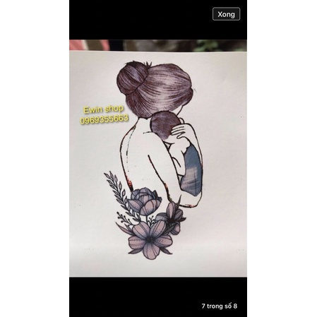 Hình xăm dán Mẹ bồng con