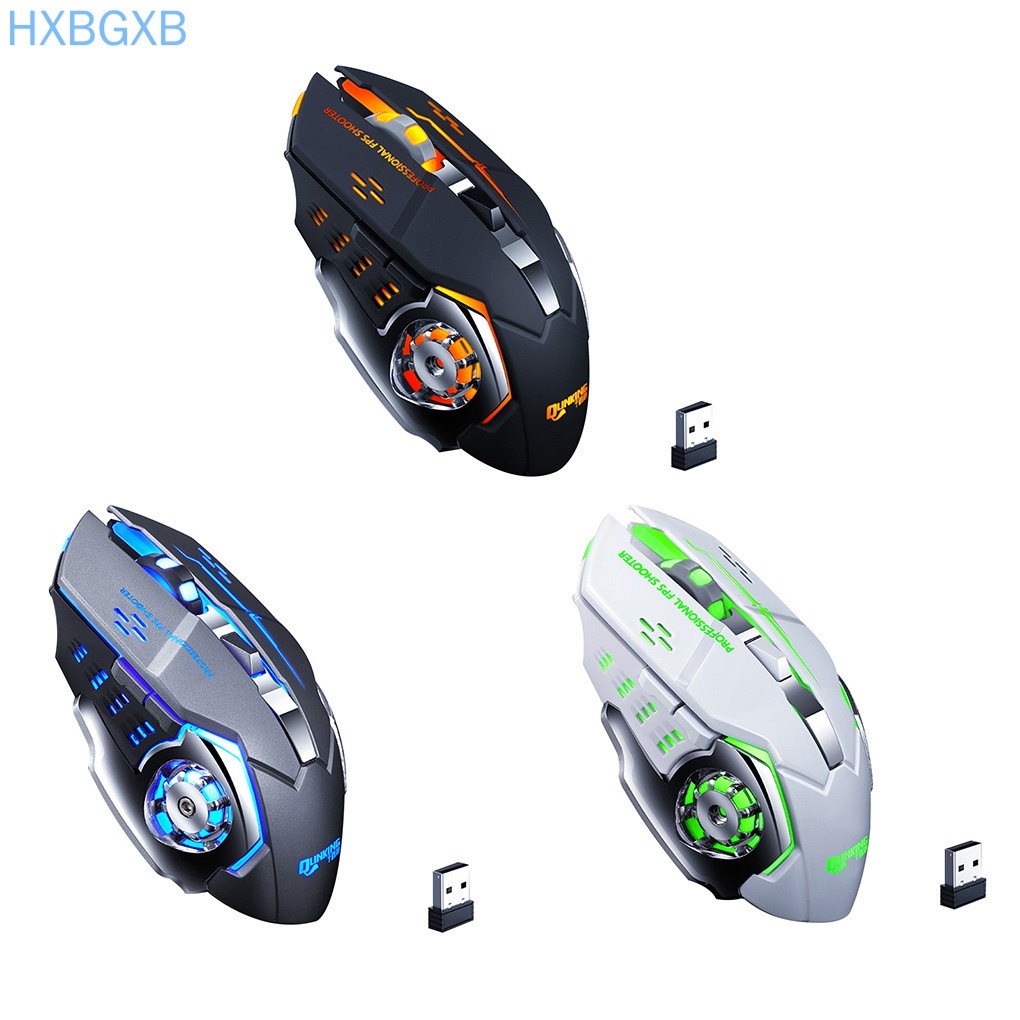 Chuột Máy Tính Không Dây 7 Màu 2.4g 6 Nút Bấm Dùng Để Chơi Game