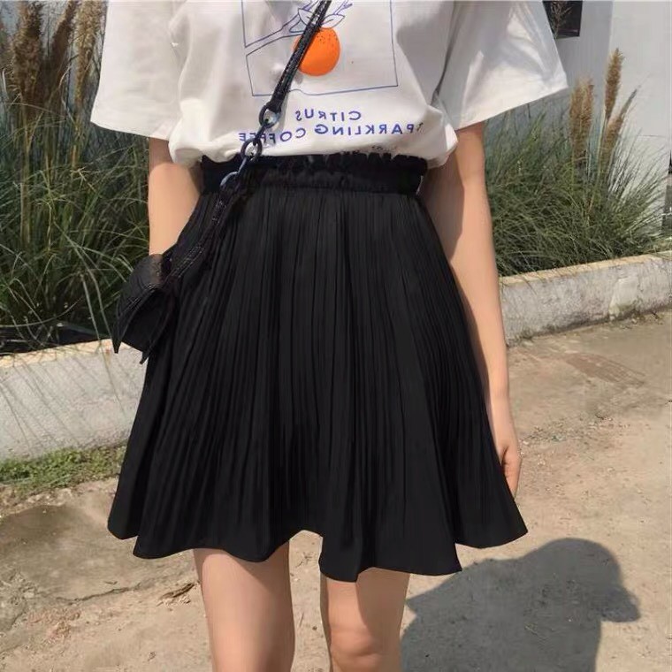 Chân Váy Ngắn Dập Xếp Ly Dáng Xòe Màu Đen | BigBuy360 - bigbuy360.vn