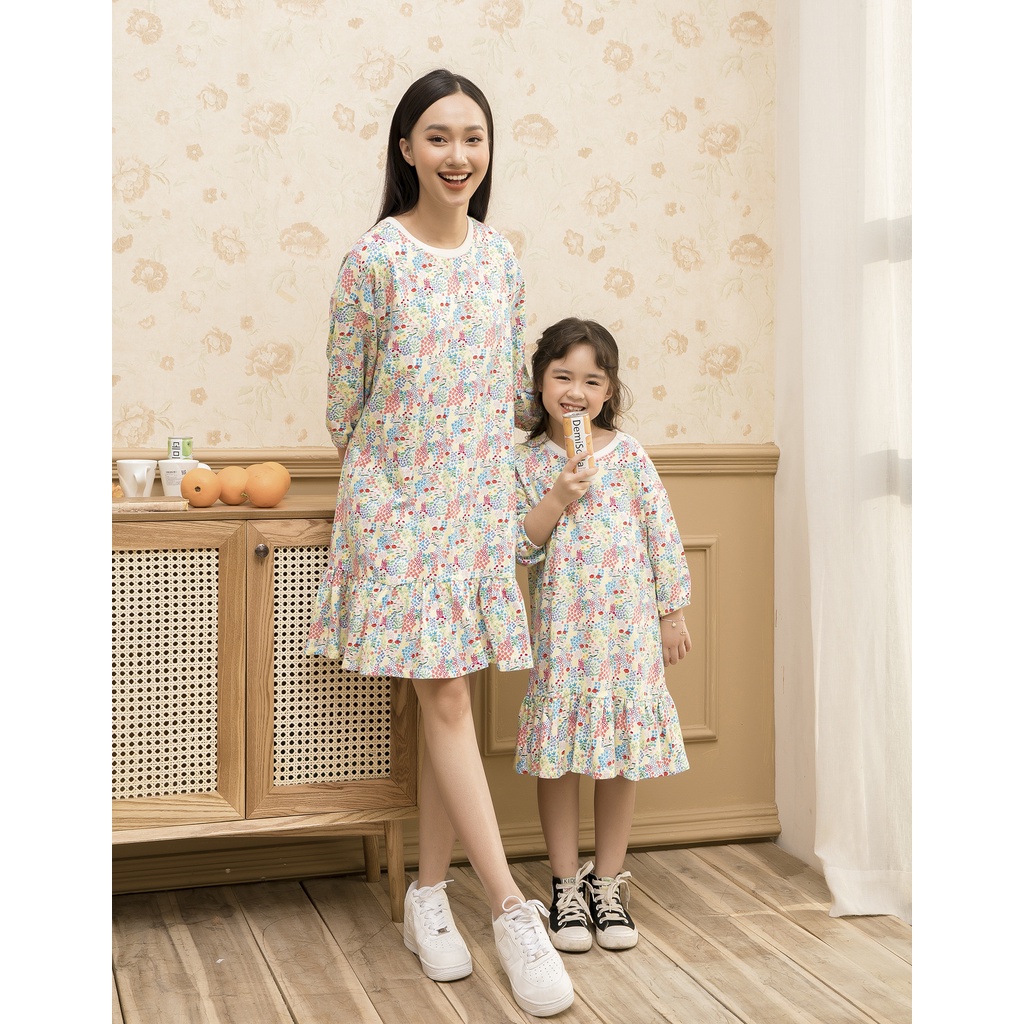 Váy bé gái tay lỡ hoa nhí K0030244 Thời trang M2