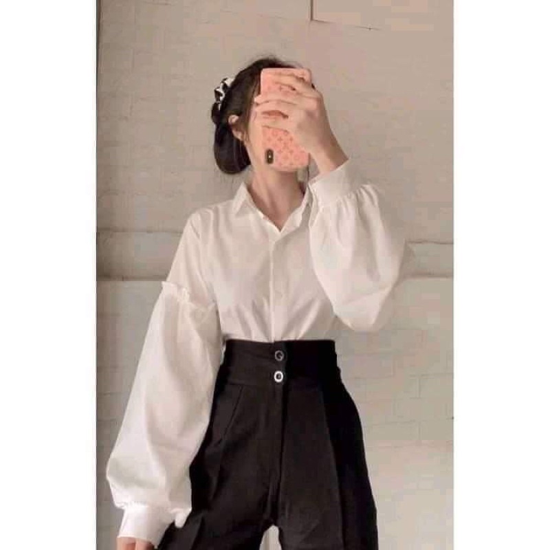 quần tây 2nut baggy lưng cao 2 co bán nguyên set (lưu ý quần dài 88cm) form nhỏ