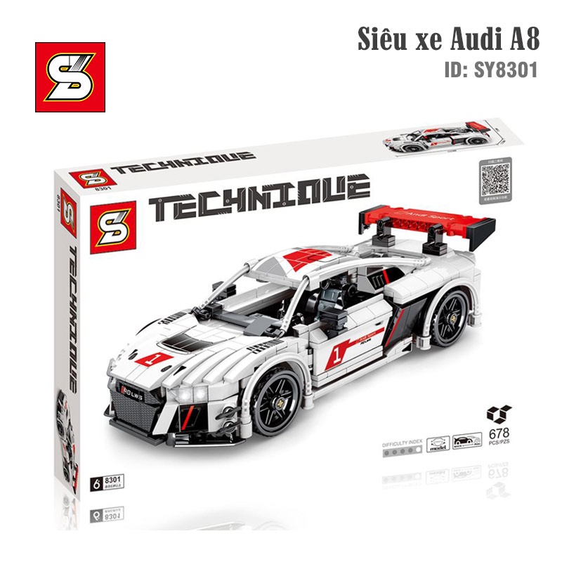 Bộ đồ chơi lắp ráp- đồ chơi lắp ghép mô hình Siêu xe Audi A8 chạy cót. Bảo hành 12 tháng toàn quốc