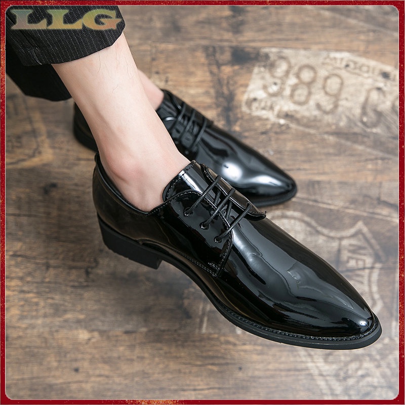 Giày Da Bóng Mũi Nhọn Thời Trang Công Sở Lịch Lãm Cho Nam