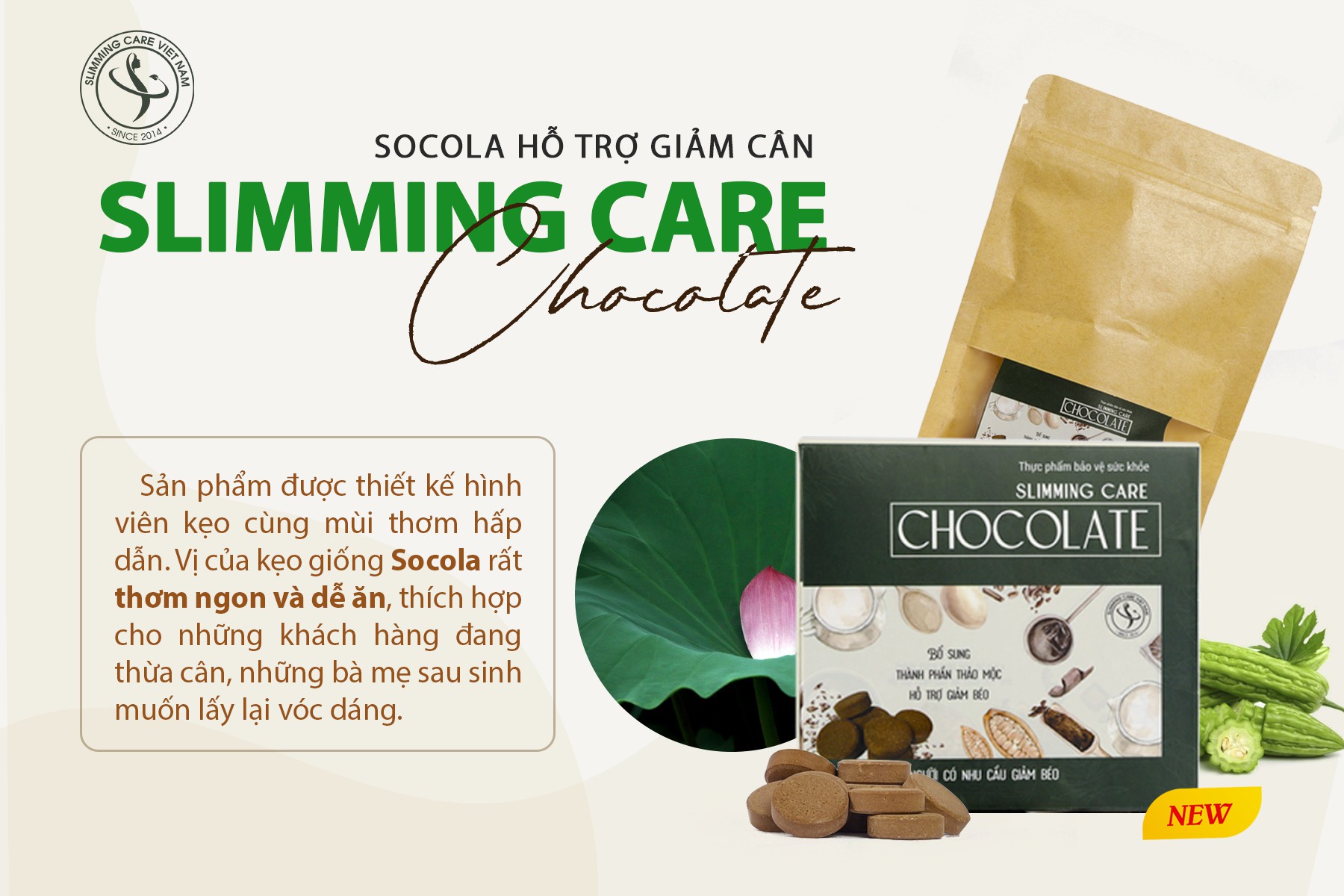 Viên Chocolate Giảm Cân Slimming Care Thảo Mộc Có Bán Sĩ