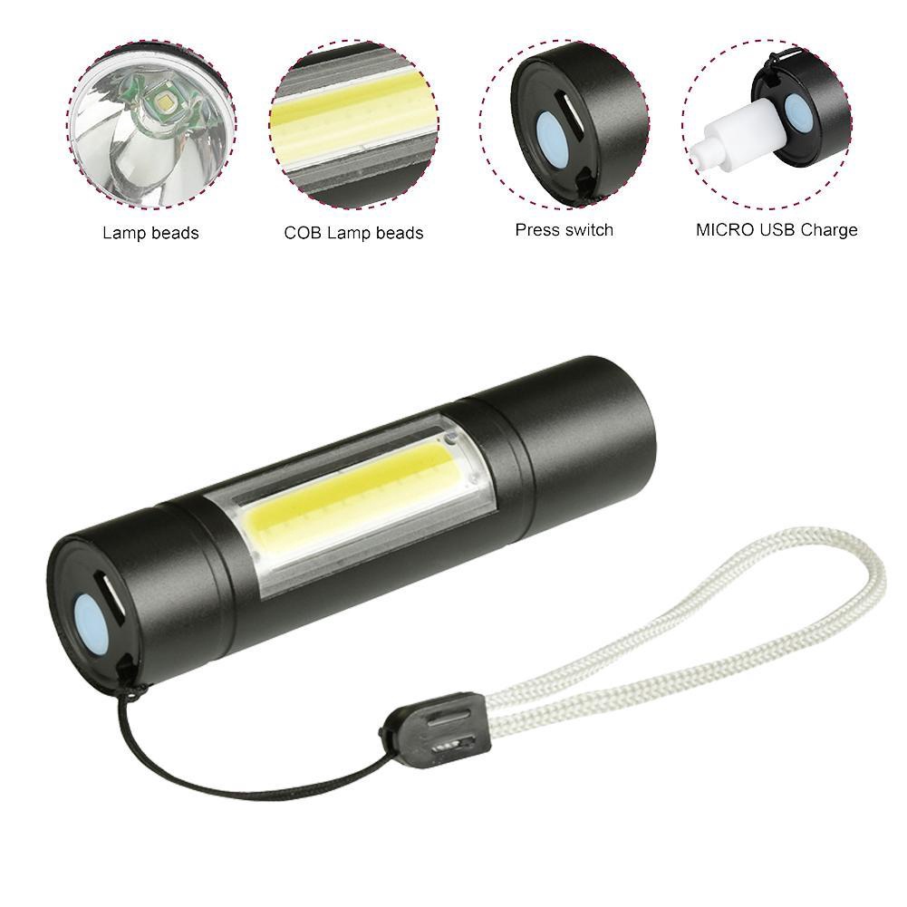 Đèn Pin Siêu Sáng Mini Hình Trụ 3 Chế Độ + Cáp Sạc USB Full Box Gia Dụng Chợ Lớn Số 1 | BigBuy360 - bigbuy360.vn