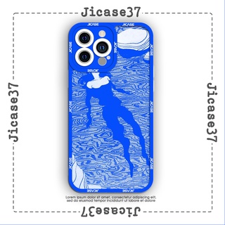 Ốp lưng iphone và samsung xiaomi oppo cạnh vuông Jicase anime dòng nước xanh 