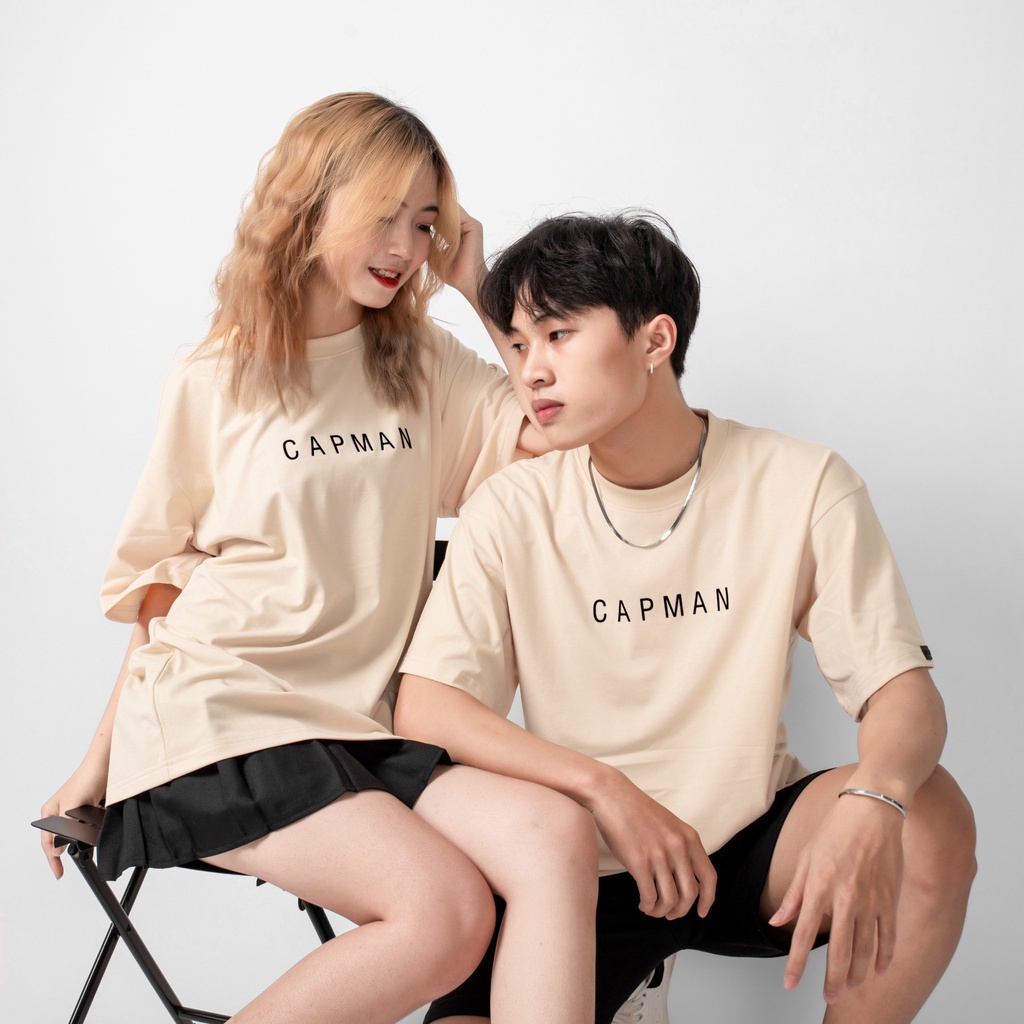 Áo thun nam nữ tay lỡ unisex form rộng CAPMAN Hàn Quốc Siêu Đẹp - ao_thun_vdr