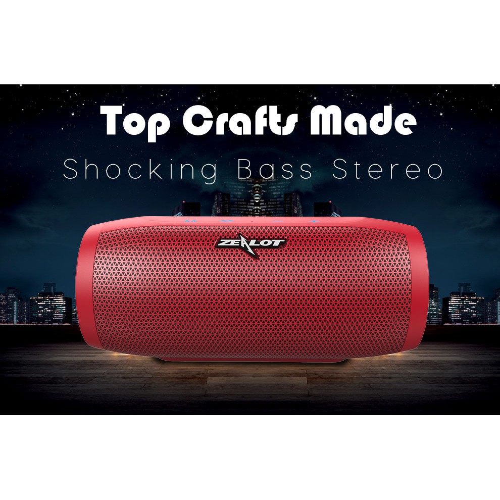 Loa Bluetooth Không Dây ZEALOT S16 Âm Thanh Siêu Trầm 3D Tích Hợp Micro