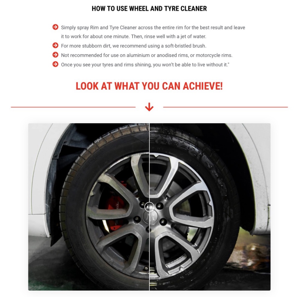 Dung dịch vệ sinh lazăng &amp; lốp xe Mafra Wheel &amp; Tyre Cleaner 500ml - ITALY