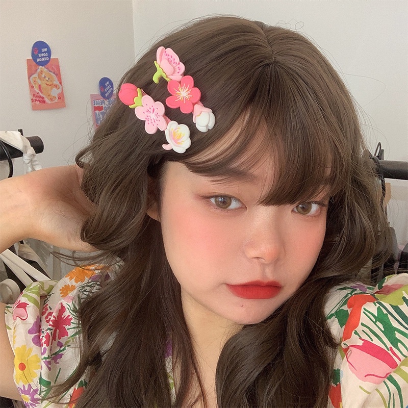 Kẹp Tóc Màu Hồng Hoa Anh Đào Thời Trang Hàn Quốc Cho Nữ