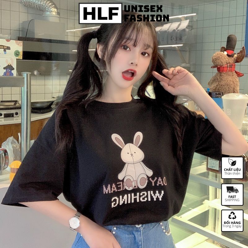 Áo croptop thun nữ Rabbit Wishing cực xinh, áo thun nữ HLFashion