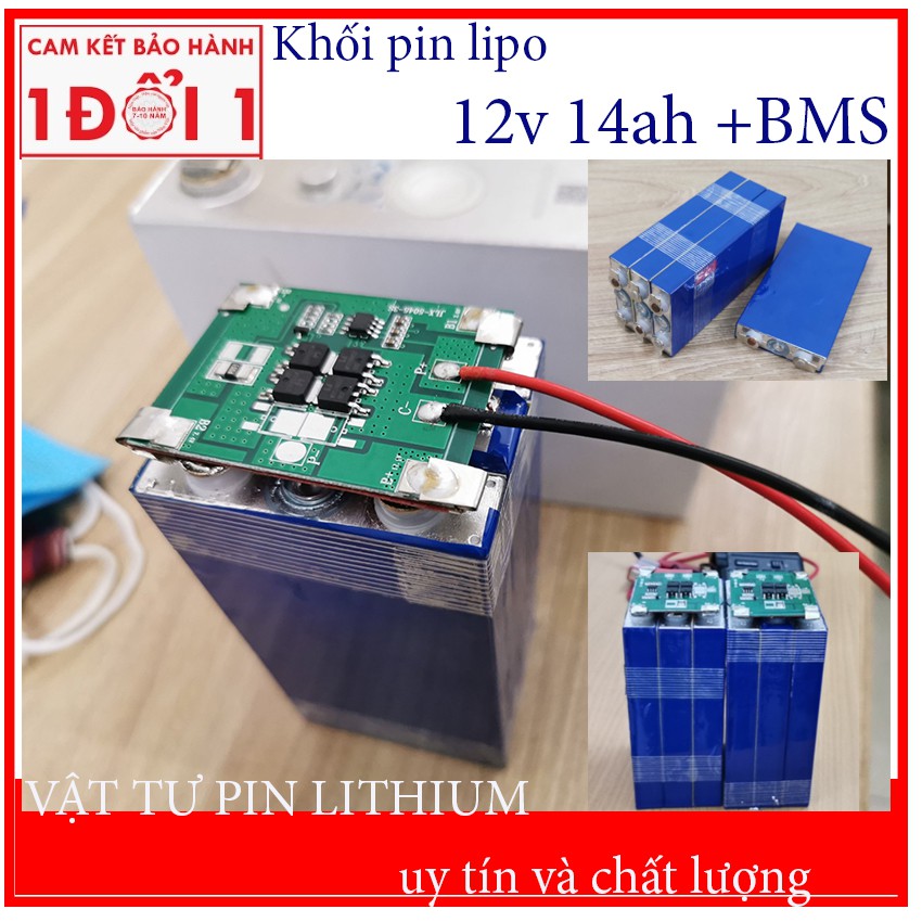 Khối pin Lipo 12v 14ah / 12ah mới + có BMS 3s12a