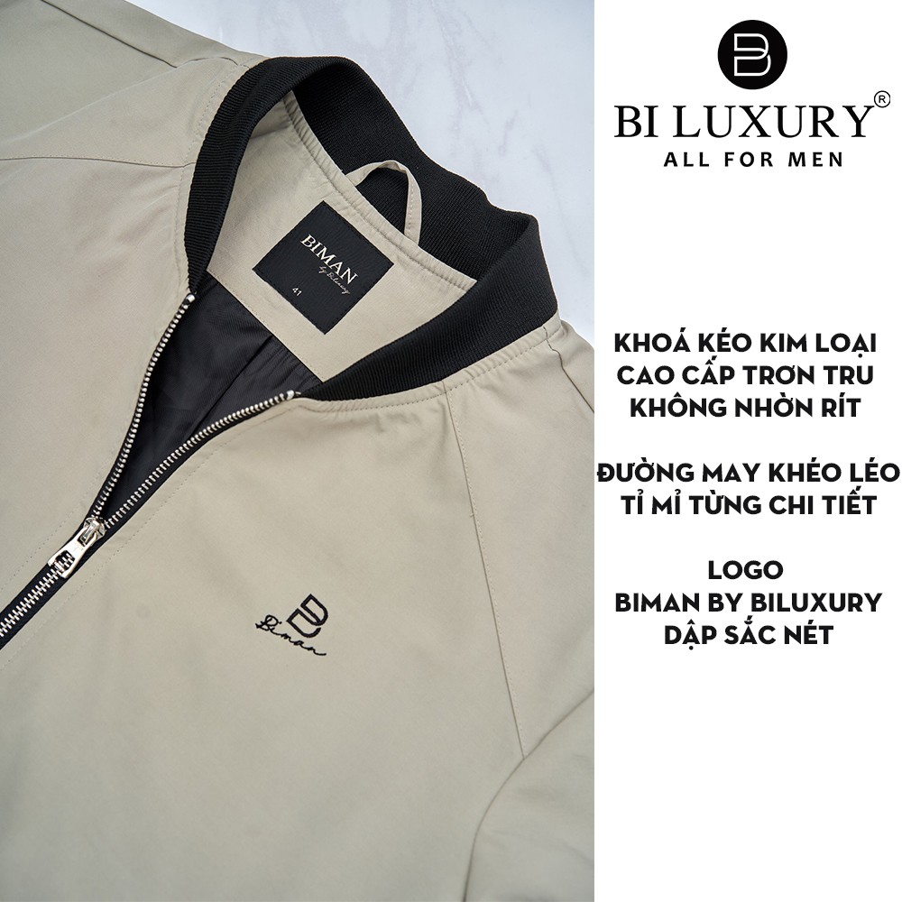 Áo khoác gió bomber hai lớp Biluxury 4AG2T010 kiểu dáng cổ điển lịch lãm hợp thời trang | BigBuy360 - bigbuy360.vn