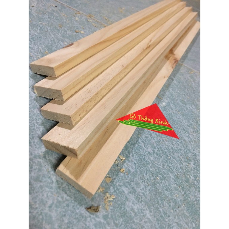  Bó 5 thanh gỗ vuông tuyển đẹp dài 50cm, rộng 4cm, dày 1.5cm