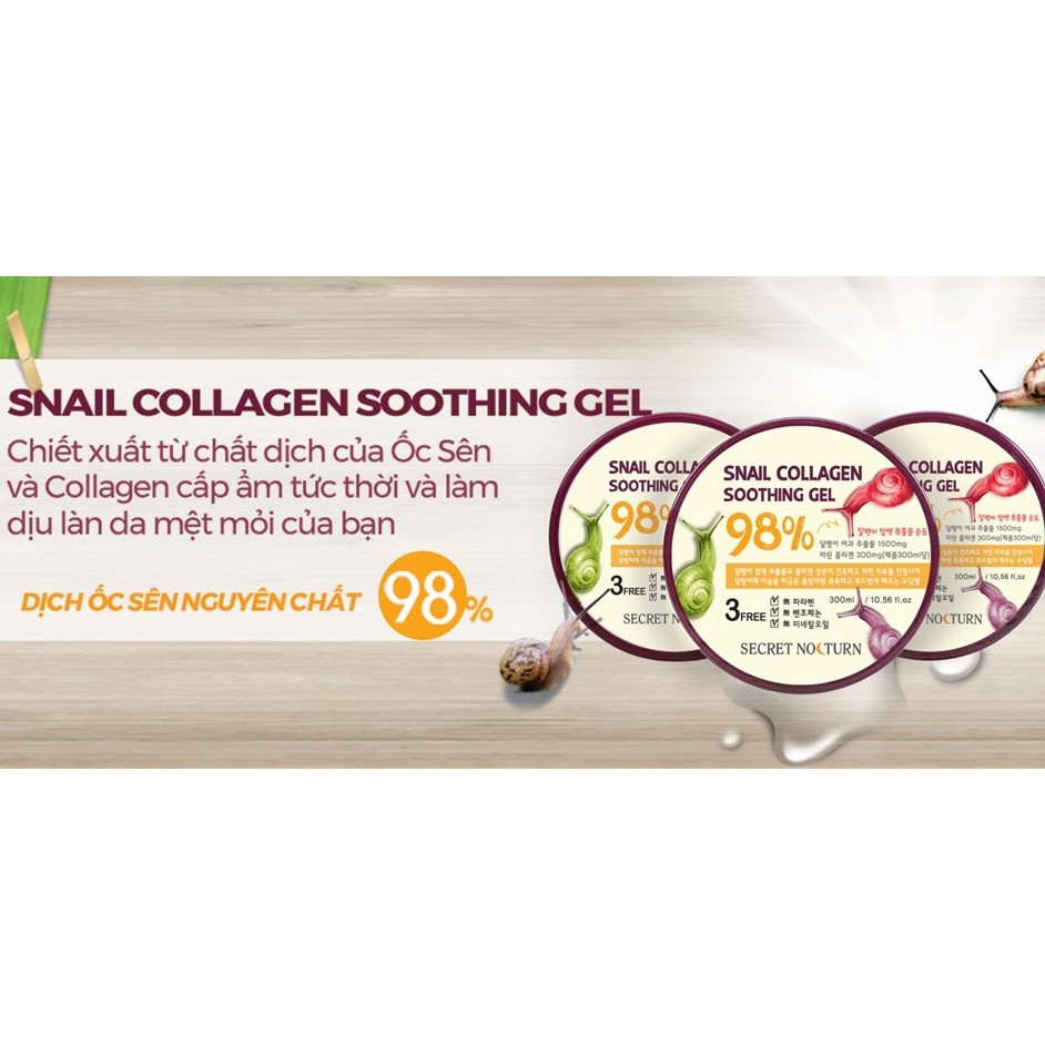 Gel dưỡng dịu da chống lão hóa Chiết Xuất Collagen Ốc Sên 98% Secret Nocturn Snail Soothing Gel (Hàn Quốc) | BigBuy360 - bigbuy360.vn