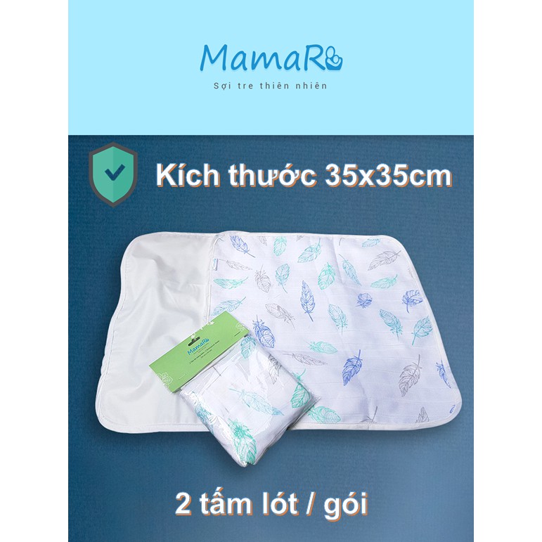 [Chính Hãng MAMARU] SET 2 TẤM LÓT CHỐNG THẤM SỢI TRE 35×35cm