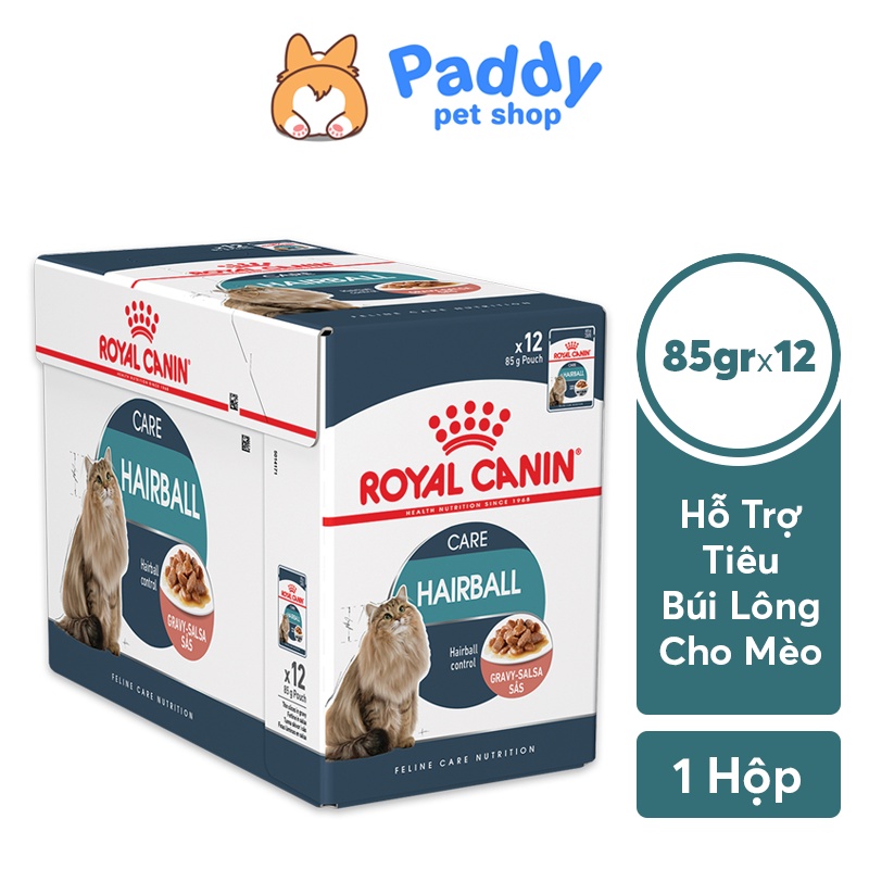 [Hộp 12 Gói] Pate Royal Canin Hairball Tiêu Búi Lông Cho Mèo