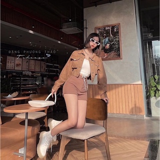 Áo khoác kaki nữ túi hộp