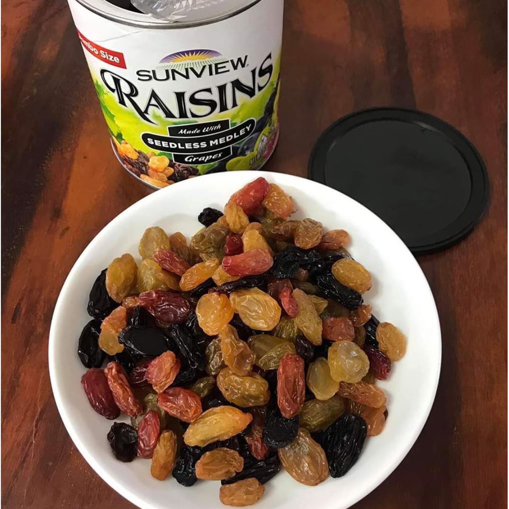 Nho Khô Raisins Mix Vị Hỗn Hợp Thập Cẩm 3 Màu Chính Hãng Nhập Khẩu Mỹ, Hộp 425g