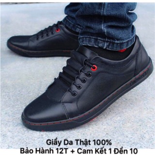 Giày da thật thời trang tt19 - cam kết da bò thật 100% - bảo hành 12 tháng
